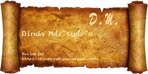 Dinda Mátyás névjegykártya